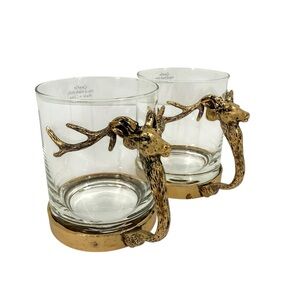 Stag Mugs Glass Antique Gold Glass Mug 14 Oz